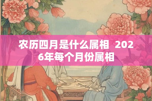 农历四月是什么属相 2026年每个月份属相 农历四月是什么属相 2026年每个月份属相
