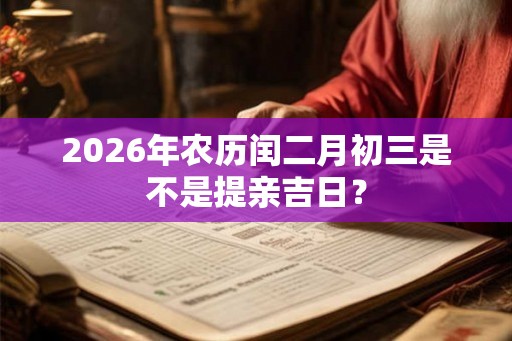 2026年农历闰二月初三是不是提亲吉日？