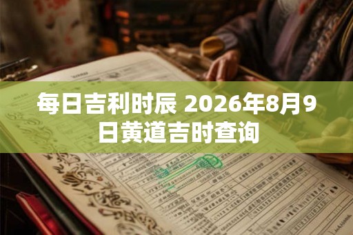 每日吉利时辰 2026年8月9日黄道吉时查询
