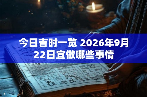 今日吉时一览 2026年9月22日宜做哪些事情
