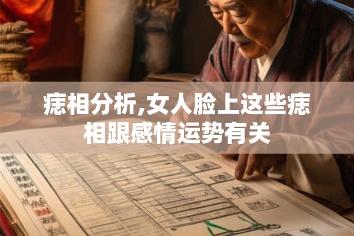 痣相分析,女人脸上这些痣相跟感情运势有关