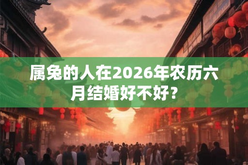 属兔的人在2026年农历六月结婚好不好？