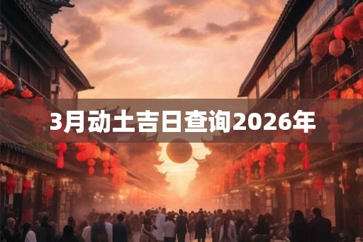 3月动土吉日查询2026年