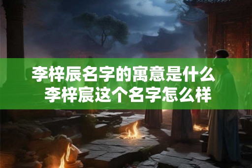 李梓辰名字的寓意是什么  李梓宸这个名字怎么样
