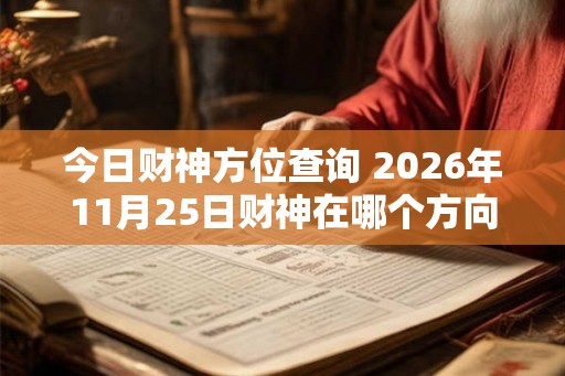 今日财神方位查询 2026年11月25日财神在哪个方向