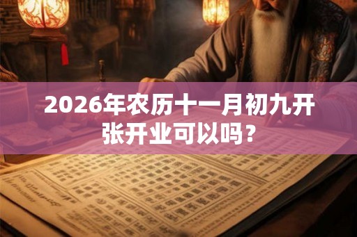 2026年农历十一月初九开张开业可以吗？