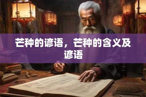 芒种的谚语，芒种的含义及谚语