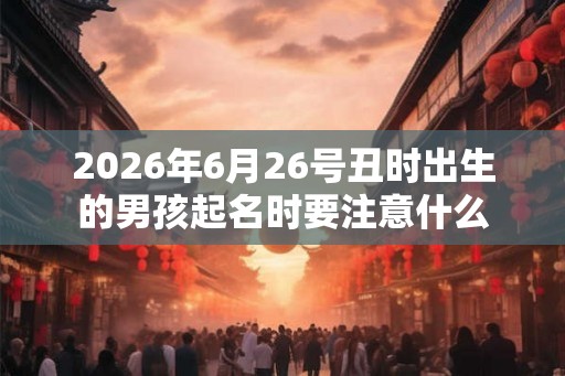 2026年6月26号丑时出生的男孩起名时要注意什么