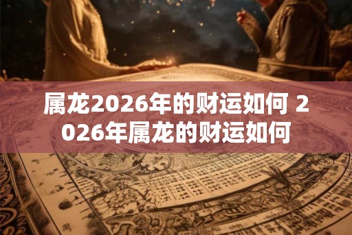 属龙2026年的财运如何 2026年属龙的财运如何