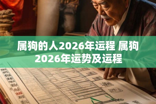 属狗的人2026年运程 属狗2026年运势及运程