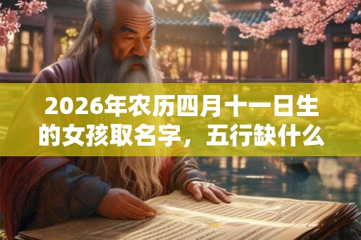 2026年农历四月十一日生的女孩取名字，五行缺什么？