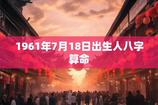 1961年7月18日出生人八字算命