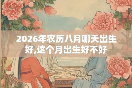 2026年农历八月哪天出生好,这个月出生好不好