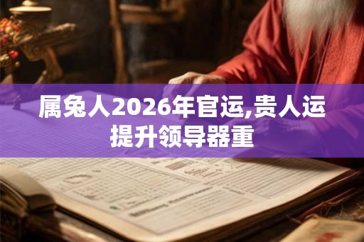 属兔人2026年官运,贵人运提升领导器重