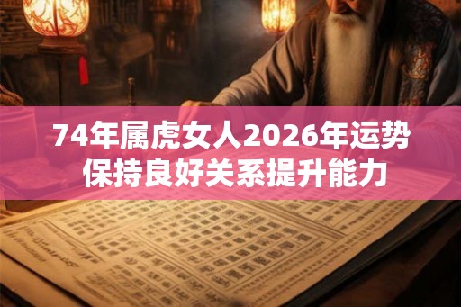 74年属虎女人2026年运势 保持良好关系提升能力