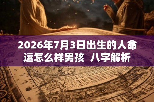 2026年7月3日出生的人命运怎么样男孩  八字解析
