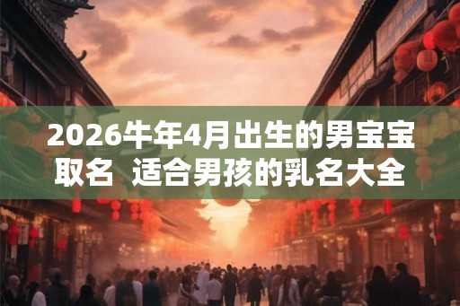 2026牛年4月出生的男宝宝取名  适合男孩的乳名大全