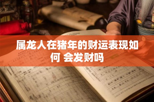 属龙人在猪年的财运表现如何 会发财吗