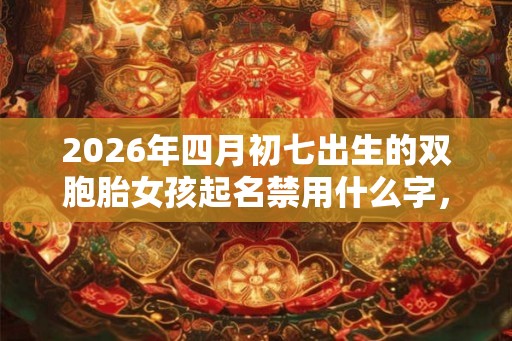 2026年四月初七出生的双胞胎女孩起名禁用什么字，五行属什么