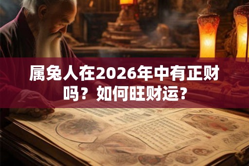属兔人在2026年中有正财吗？如何旺财运？