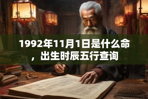 1992年11月1日是什么命，出生时辰五行查询