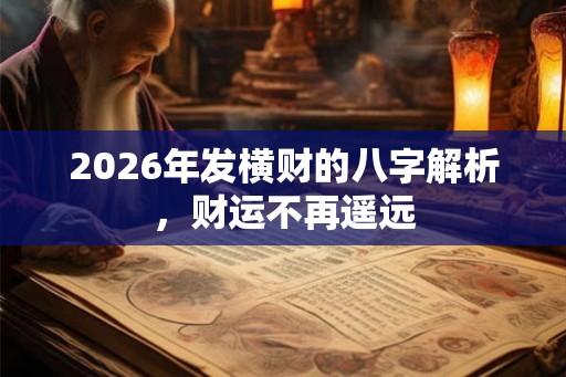 2026年发横财的八字解析,财运不再遥远 2026年发横财的八字解析,财运不再遥远