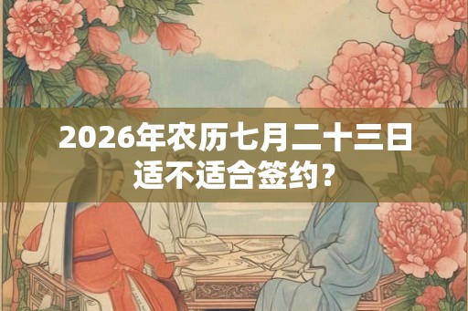 2026年农历七月二十三日适不适合签约？