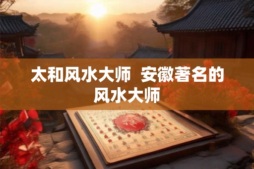 太和风水大师  安徽著名的风水大师