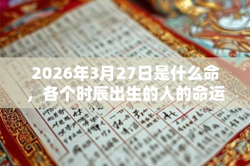 2026年3月27日是什么命，各个时辰出生的人的命运