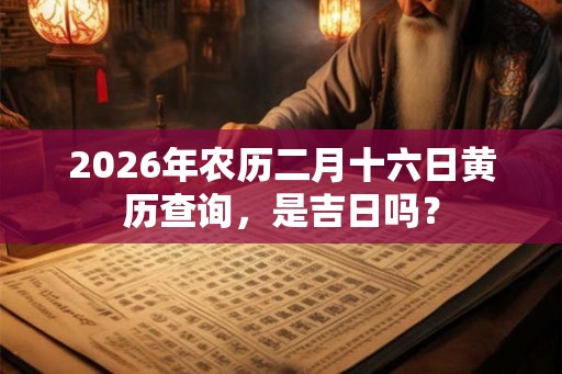 2026年农历二月十六日黄历查询,是吉日吗? 2026年农历二月十六日黄历查询,是吉日吗?