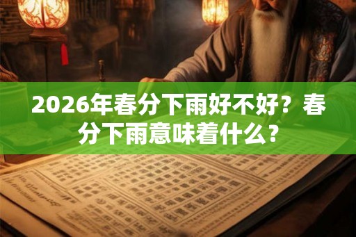 2026年春分下雨好不好？春分下雨意味着什么？
