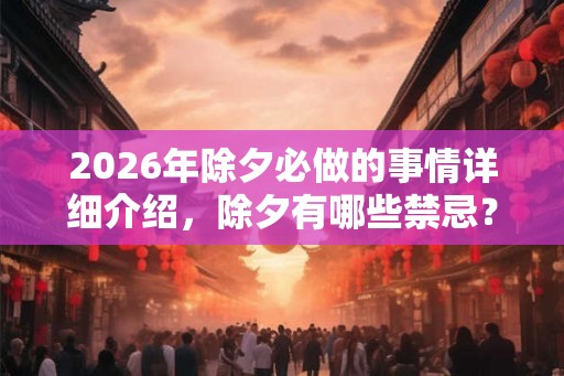 2026年除夕必做的事情详细介绍，除夕有哪些禁忌？