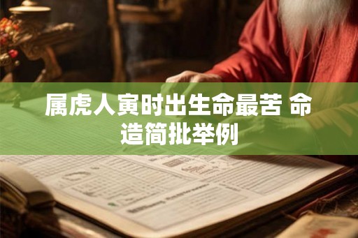 属虎人寅时出生命最苦 命造简批举例