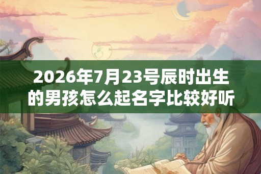 2026年7月23号辰时出生的男孩怎么起名字比较好听