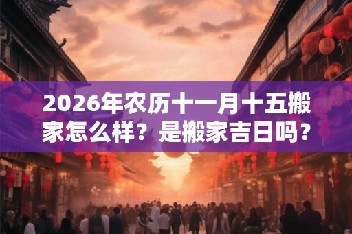 2026年农历十一月十五搬家怎么样？是搬家吉日吗？
