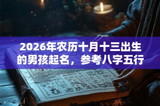 2026年农历十月十三出生的男孩起名，参考八字五行