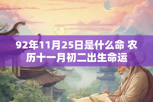 92年11月25日是什么命 农历十一月初二出生命运