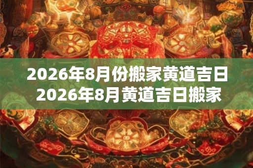 2026年8月份搬家黄道吉日 2026年8月黄道吉日搬家