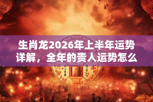 生肖龙2026年上半年运势详解，全年的贵人运势怎么样？