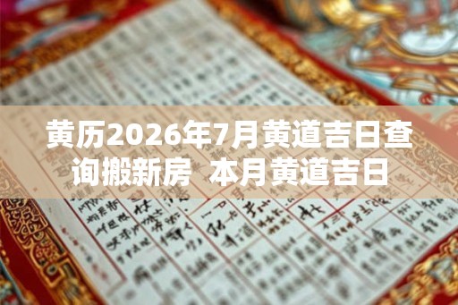 黄历2026年7月黄道吉日查询搬新房  本月黄道吉日