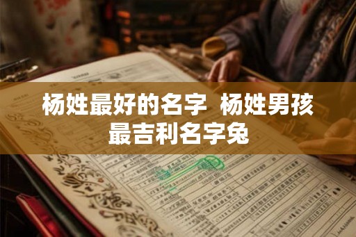 杨姓最好的名字  杨姓男孩最吉利名字兔