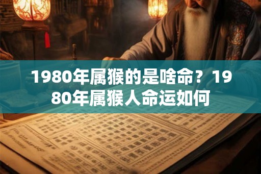 1980年属猴的是啥命？1980年属猴人命运如何