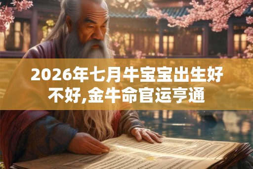 2026年七月牛宝宝出生好不好,金牛命官运亨通