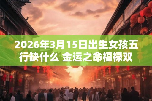 2026年3月15日出生女孩五行缺什么 金运之命福禄双收