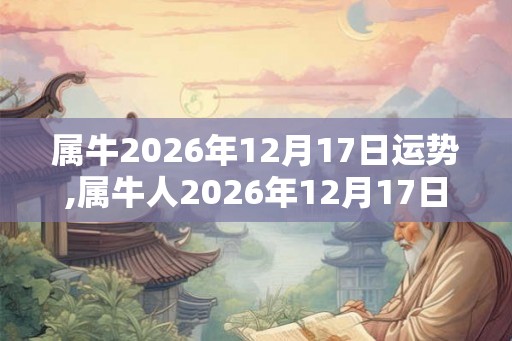 属牛2026年12月17日运势,属牛人2026年12月17日财运,生肖牛2026年12月17日运势 属牛2026年12月17日运势,属牛人2026年12月17日财运,生肖牛2026年12月17日运势