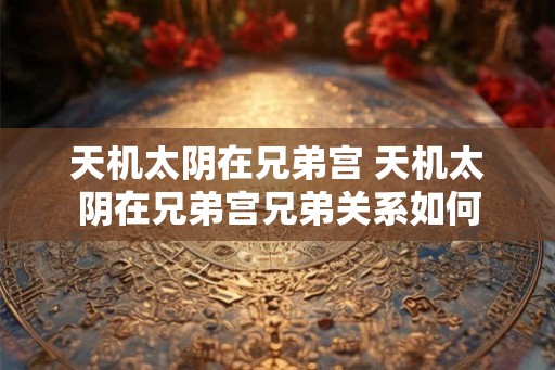 天机太阴在兄弟宫 天机太阴在兄弟宫兄弟关系如何
