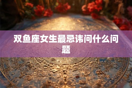 双鱼座女生最忌讳问什么问题