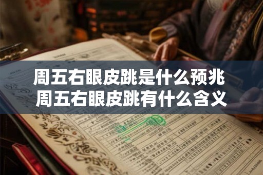 周五右眼皮跳是什么预兆 周五右眼皮跳有什么含义
