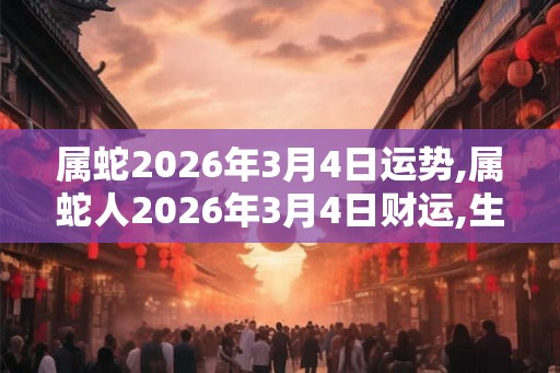 属蛇2026年3月4日运势,属蛇人2026年3月4日财运,生肖蛇2026年3月4日运势 属蛇2026年3月4日运势,属蛇人2026年3月4日财运,生肖蛇2026年3月4日运势
