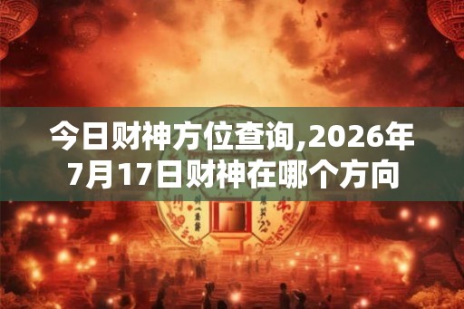 今日财神方位查询,2026年7月17日财神在哪个方向 今日财神方位查询,2026年7月17日财神在哪个方向